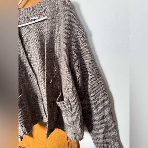 Cozy Gray Women's button cardigan sweater - Picture 5 of 8